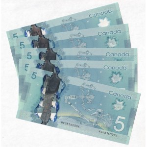 Canada 5 x 5 Dollars 2013