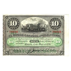 Cuba 10 Pesos 1896 Plata