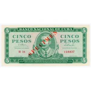 Cuba 5 Pesos 1965 Specimen