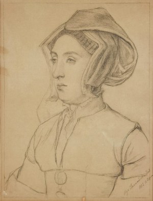 Olga BOZNAŃSKA (1865-1940), Jane Seymour według obrazu Hansa Holbeina, 1882
