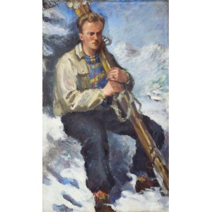 Malarz nieokreślony, XX w., Portret narciarza, ok. 1930