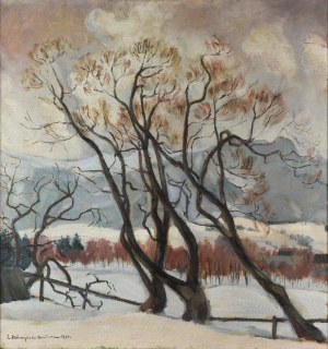 Zofia DZIURZYŃSKA-ROSIŃSKA (1901-1979), Drzewa - Pejzaż zimowy, 1930