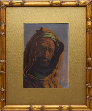 Konstanty SZEWCZENKO (1910-1991), Beduin z egipską świątynią w tle