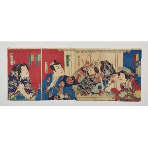 Toyohara KUNICHIKA (1835-1900), Aktorzy kabuki - 4 wizerunki