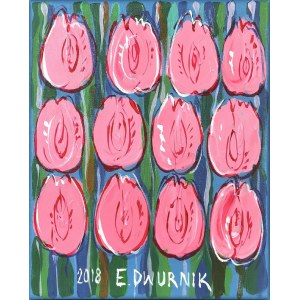 Edward DWURNIK (1943-2018), Różowe tulipany, 2018