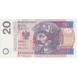 20 złotych 2012 - WZÓR Nr 0177 - AA 0000000