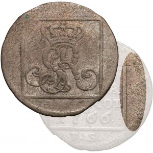 Poniatowski, Grosz srebrny 1766 F.S. - BEZ NAPISU po bokach