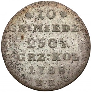 Poniatowski, 10 groszy 1788 E.B. - rozetki w lewo