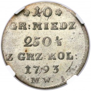 Poniatowski, 10 groszy 1793 M.W. - ostatni - piękny