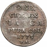 Poniatowski, Półzłotek 1773 P.A. - błąd P.A. zamiast A.P.