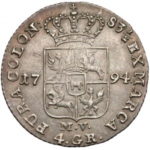 Poniatowski, Złotówka 1794 M.V. - 83 1/2
