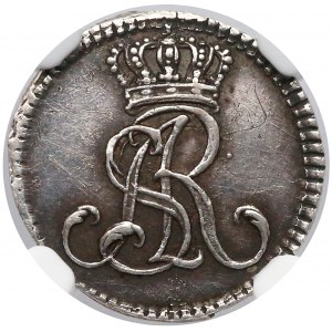 Poniatowski, PRÓBA 1771 Grosz - monogram pisany - RZADKI