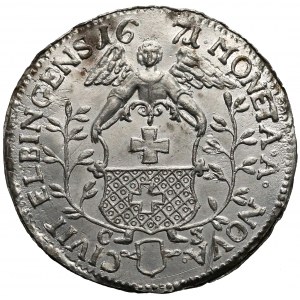 MAJNERT Counterfeit, Wiśniowiecki, Taler Elbing 1671 (tin/Zinn)