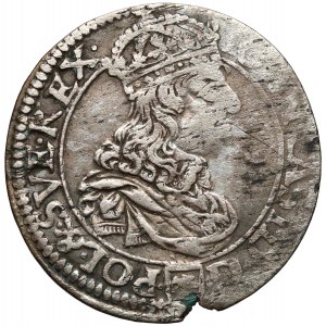 Jan II Kazimierz, Szóstak Kraków 1661 - Ślepowron w tarczy