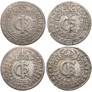 Jan II Kazimierz, Zestaw tymfów 1664-1666 (4szt)