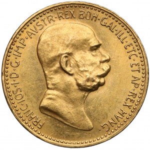 Österreich, Franz Joseph I., 10 Korona 1908, 60 Jahre der Regierung