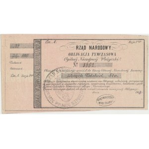 Powstanie Styczniowe, Oblig. tymczasowa 100 złotych 1863