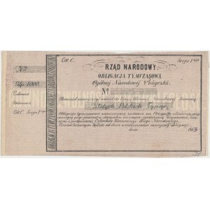 Powstanie Styczniowe, Oblig. tymczasowa 1.000 złotych 1863