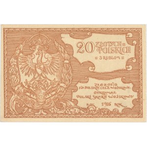 Polski Skarb Wojskowy na Polskie Cele Wojskowe, 20 złotych / 3 ruble 1916