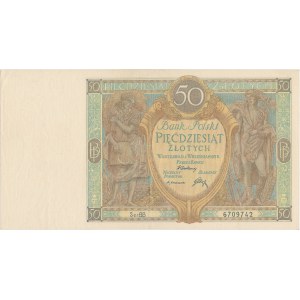 50 złotych 1929 - B.B. - z kropką między literami serii