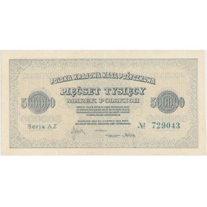 500.000 mkp 1923 - Serja AZ - numeracja 6-cyfrowa
