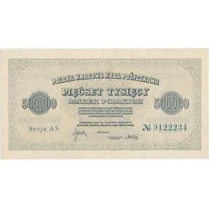 500.000 mkp 1923 - Serja AS - numeracja 7-cyfrowa