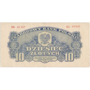 10 złotych 1944 ...owe - Kb - bez druku głównego rewersu