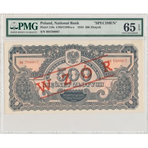 500 złotych 1944 ...owe - WZÓR BH 780... - PMG 65 EPQ