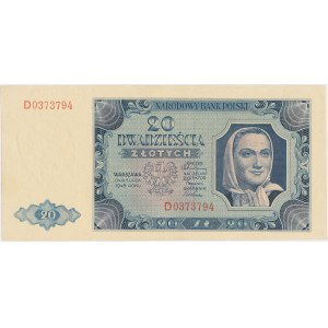 20 złotych 1948 - D - seria pojedyncza