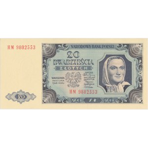 20 złotych 1948 - HM 9802... papier PLASTYFIKOWANY