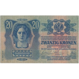 Czechoslovakia, 20 Korun 1919 (1913) - II. Auflage / II. Kiadás
