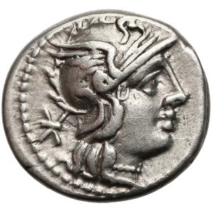 Roman Republic, Anonymous Denarius (128 BC) - elephant head