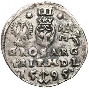 Zygmunt III Waza, Trojak Wilno 1595 - herb Chalecki