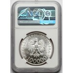 100.000 złotych 1990 Solidarność - Typ A - NGC MS68