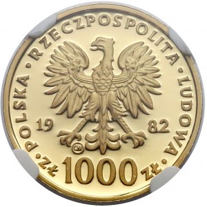 1.000 złotych 1982 Jan Paweł II stempel LUSTRZANY - NGC PF69 UC