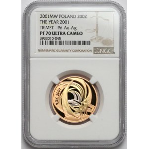 200 złotych 2001 Rok 2001 - NGC PF70 UC
