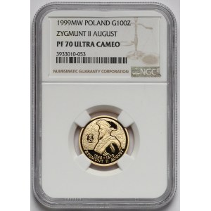 100 złotych 1999 Zygmunt II August - NGC PF70 UC