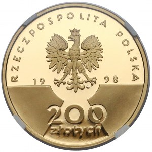 200 złotych 1998 20-lecie pontyfikatu Jana Pawła II - NGC PF70 UC