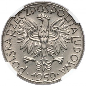 Próba NIKIEL 5 złotych 1959 Młot i kielnia