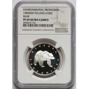 100 złotych 1983 Niedźwiedź - NGC PF69 UC