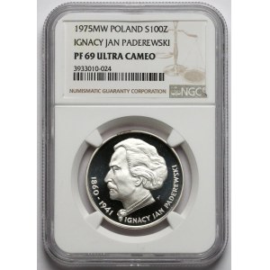 100 złotych 1975 Paderewski - NGC PF69 UC