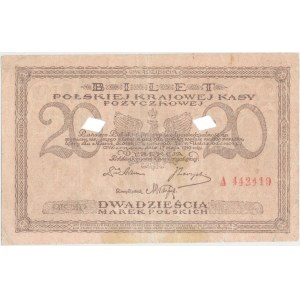 Falsyfikat z epoki 20 mkp 05.1919 - skasowany perforacją