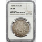 Gdańsk, 5 guldenów 1923 - NGC MS63