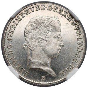 Węgry, Ferdynand V, 10 krajcarów 1846-B - NGC MS63 PL