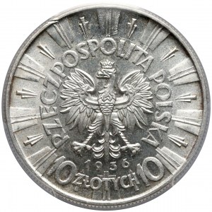 Piłsudski 10 złotych 1936 - PCGS MS64