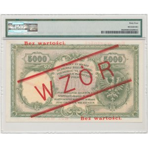 5.000 złotych 1919 - WZÓR - wysoki nadruk - PMG 64