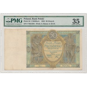 50 złotych 1925 - I - jednoliterowa seria - PMG 35