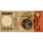 1.000 złotych 1965 - SPECIMEN A 0000000 - z nadrukami - PMG 64