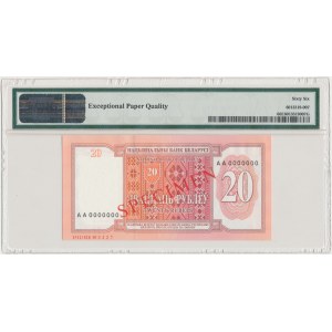 Weißrussland, 20 Rubel 1993 SPECIMEN - PMG 66 EPQ