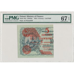 5 groszy 1924 - lewa połowa - PMG 67 EPQ